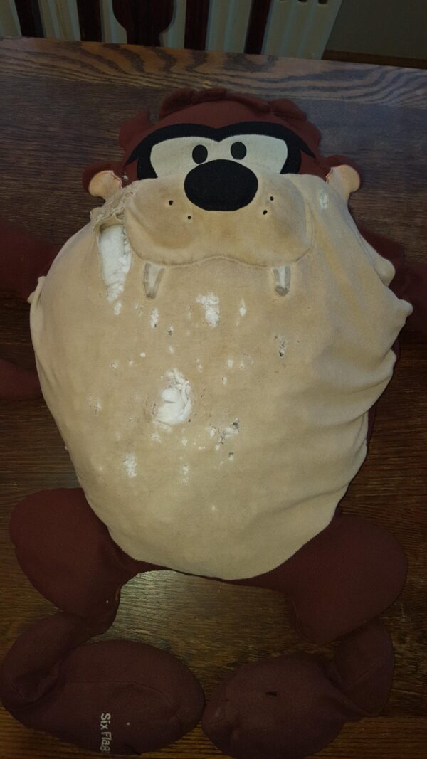 Tasmanian Devil Stuffed Animal Before Repair