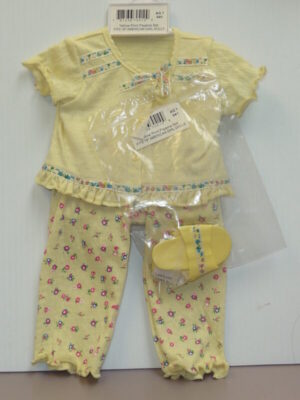 American Girl Size Yellow Print Pajamas