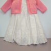 American Girl Size White Eyelet Dress & Pink Sweater