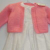 American Girl Size White Eyelet Dress & Pink Sweater