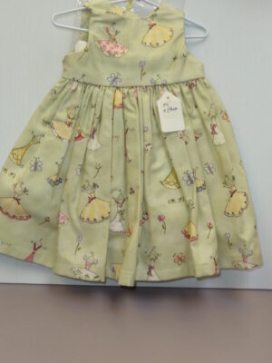 American Girl Size Green Print Dress w/Yellow Jacket