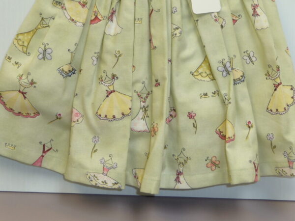 American Girl Size Green Print Dress w/Yellow Jacket and Hairbow