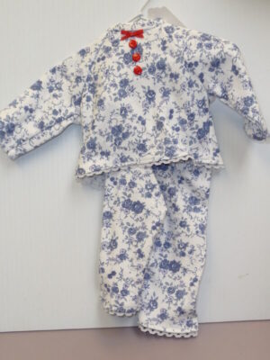 American Girl Size Blue & White Floral Print Pajamas