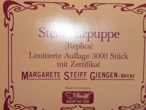 Steiff Felt Doll - Image 9