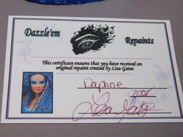 16” OOAK “Oceania” by Lisa Gates of Dazzle ‘em Repaints Certificate