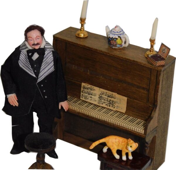 Marcia Backstrom ½ Scale Doll House 3” Music Teacher w/ Piano - Image 2