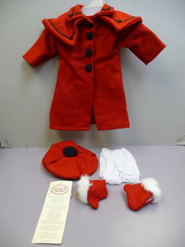 Red Winter Coat, Hat, Gloves & Underpants, American Girl Size