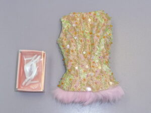 Dressmaker Details Couture Pink Faux Fur Trimmed Shirt & White Shoes