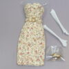 Dressmaker Details Couture Cream Floral Print Dress w/Shoes & Gloves