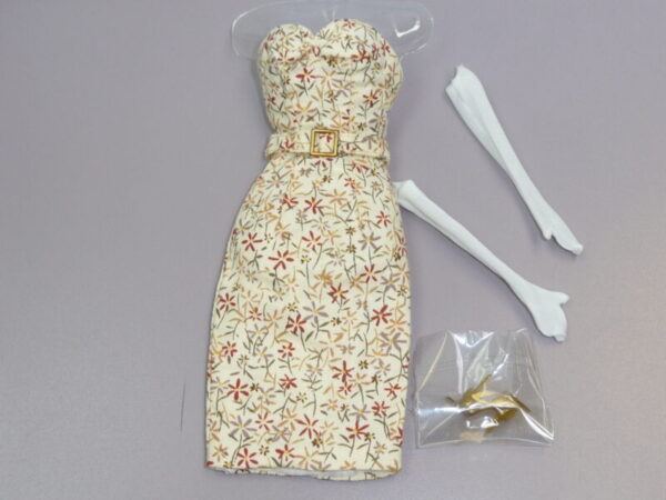 Dressmaker Details Couture Cream Floral Print Dress w/Shoes & Gloves