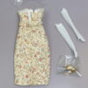 Dressmaker Details Couture Cream Floral Print Dress w/Shoes & Gloves