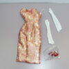 Dressmaker Details Couture Gold & Red Dress w/Shoes & Gloves