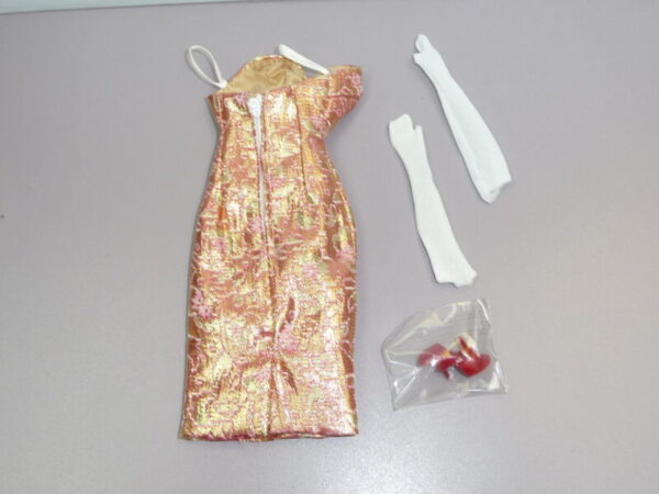 Dressmaker Details Couture Gold & Red Dress w/Shoes & Gloves - Image 3