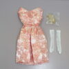 Dressmaker Details Couture Pale Pink, Red & Gold Dress w/Gloves & Shoes