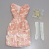 Dressmaker Details Couture Pale Pink, Red & Gold Dress w/Gloves & Shoes - Image 3