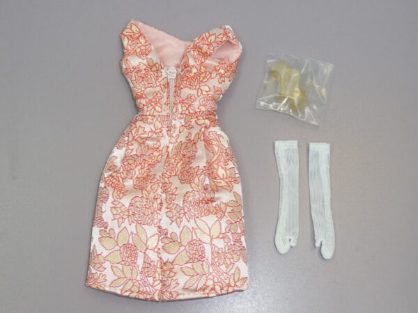 Dressmaker Details Couture Pale Pink, Red & Gold Dress w/Gloves & Shoes - Image 3
