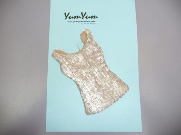 16" Integrity, Tonner Doll Size Sequin Top by YumYum, Champagne Color