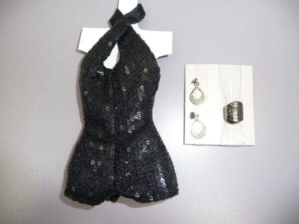 Integrity, Erin Chrome Noir Sequined Romper & Jewelry