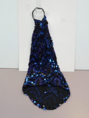 Artist Made Blue Sequin & Beaded Dress for 16" Dolls