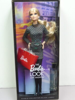 Barbie Look, City Shopper in Black & Grey Dress